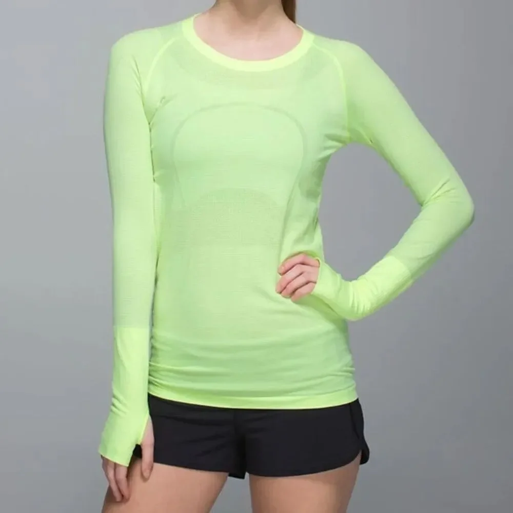 ✨Lululemon Citrus Swiftly Tech Long Sleeve Crew Sz 4 Top✨